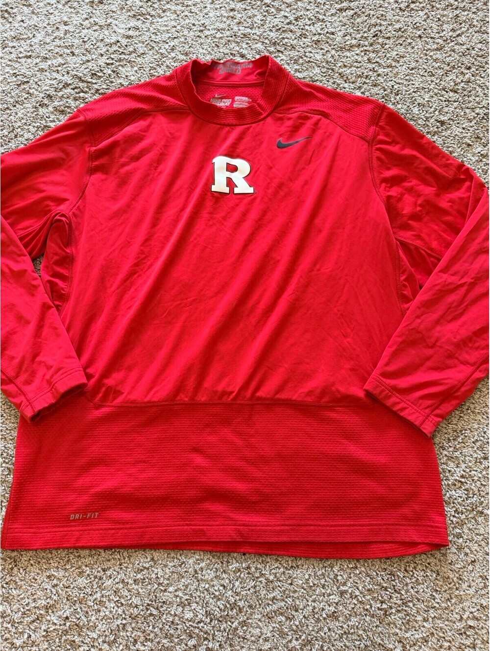 Ruters Scarlet Knights Mens Team Nike Hyperwarm Nike Pro Compression Mock 3XL